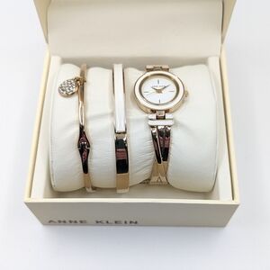 Anne Klein Enameled Watch and Bracelet Set NEW